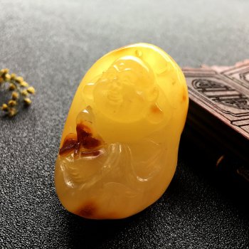天然波罗的海蜜蜡弥勒佛吊坠